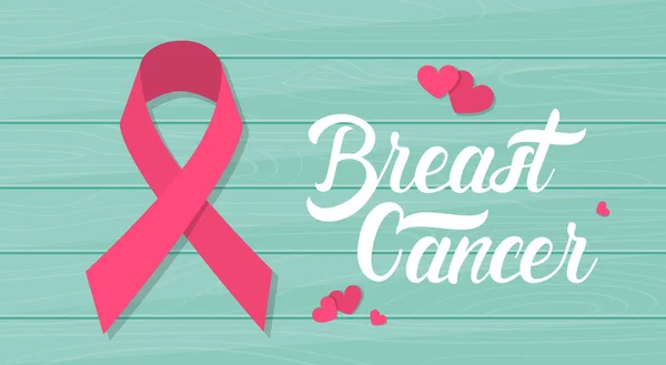 ピンク リボン乳がんがん意識木製テクスチャ — ストックベクタ