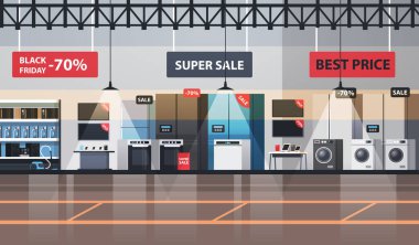 Boş insan yok elektronik pazarı kara cuma büyük indirim indirimi alışveriş konsepti