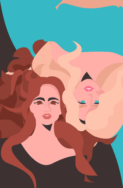 girls avatars female empowerment movement women power concept