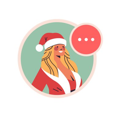 Noel Baba kostümlü kız güzel kadın Avatar Mutlu yıllar Noel kutlaması