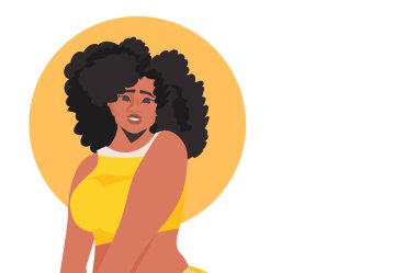 Güzel kız seksi kadın çizgi film karakteri portresi izole edilmiş yatay