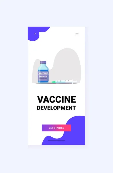 Seringue et flacon flacon de vaccin covid-19 vaccination injectable anti-coronavirus — Image vectorielle