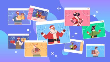 Videodaki karışık yarış insanlarının tartışmasını ayarla Mutlu yıllar Noel kutlaması konsepti