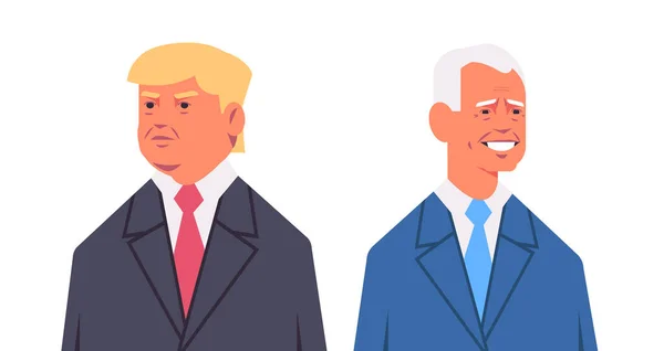 不幸なアメリカ共和国と幸せな新しく選出された民主的な大統領選挙 — ストックベクタ