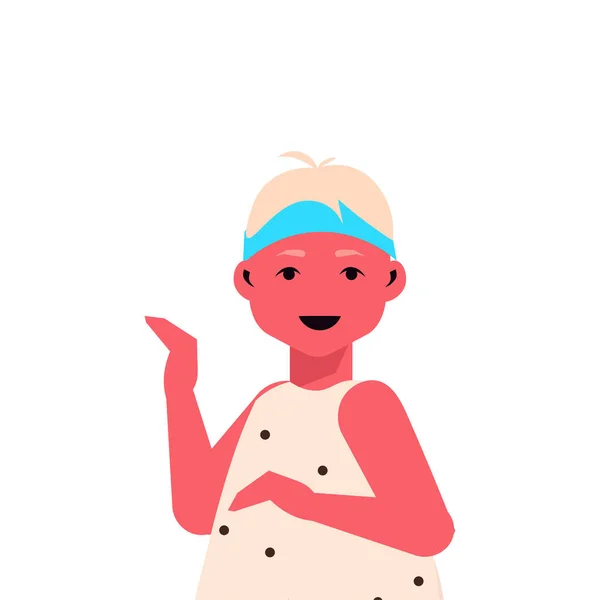 Piękne mała dziewczynka słodkie dziecko awatar chilhood pojęcie kobieta postać z kreskówek portret — Wektor stockowy