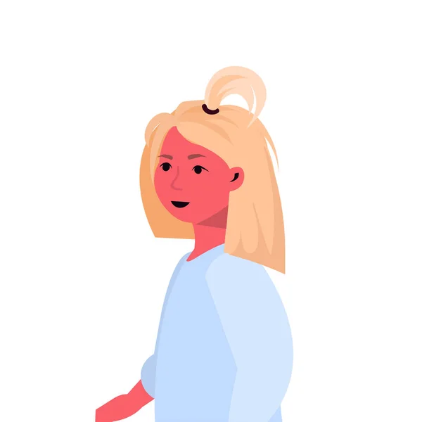 Mooi klein meisje schattig kind avatar kindertijd concept vrouwelijke cartoon karakter portret — Stockvector