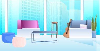 açık alan eş çalışma merkezi modern kabine içi ofis odası mobilyalarla dolu