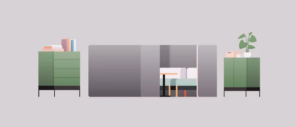 Kancelářský interiér nábytek prvky horizontální byt — Stockový vektor