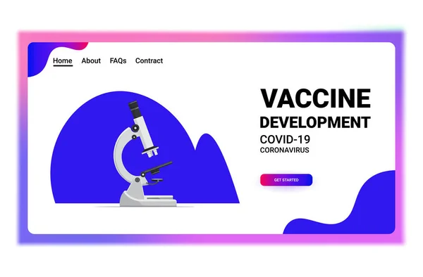 Vergroting hulpmiddel microscoop icoon vaccinatie immunisatie anti coronavirus ziekte vaccin ontwikkeling — Stockvector