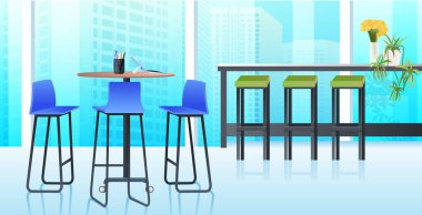 Mobilyaları yatay olan modern kabine içi ofis odası