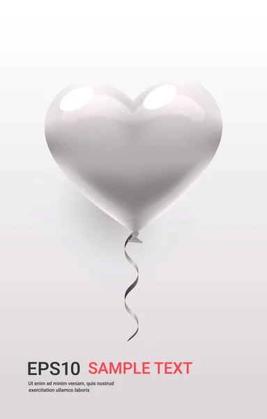 Valentijnsdag viering liefde banner flyer of wenskaart met ait ballon in hart vorm verticaal — Stockvector