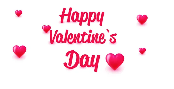Valentýn oslavy láska transparentní leták nebo pozdrav přání se srdcem horizontální — Stockový vektor