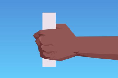 Afro-Amerikan insan eli kağıt silindirli iletişim dili jestleme kavramı