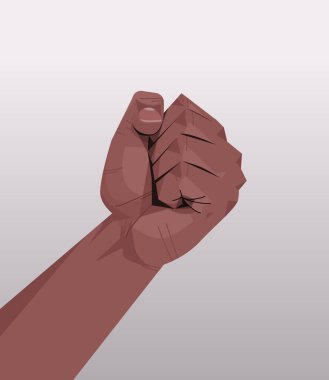 Afro-Amerikan insan eli sıkılmış yumruk hareketi iletişim dili kavramını gösteriyor.