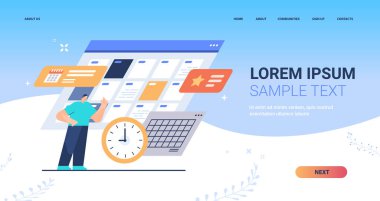 İş adamı planlama günü randevusu çevrimiçi takvim uygulaması ajanda toplantı planı zaman yönetimi
