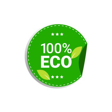 Eko doğal ürün çıkartması organik sağlıklı vegan pazar logosu taze gıda amblemi tasarımı