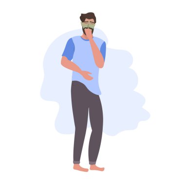 Solgun yüzlü üzgün bir adam mide bulantısı, mide ağrısı, yemek, alkol zehirlenmesi, sindirim sorunu, mutsuz bir adam.