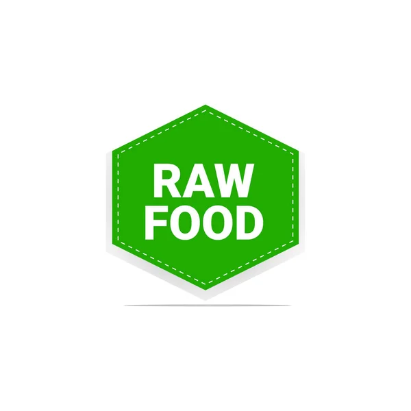 天然の健康的な有機ビーガン市場ロゴ生の食品シールエンブレム新鮮な食品バッジデザイン — ストックベクタ