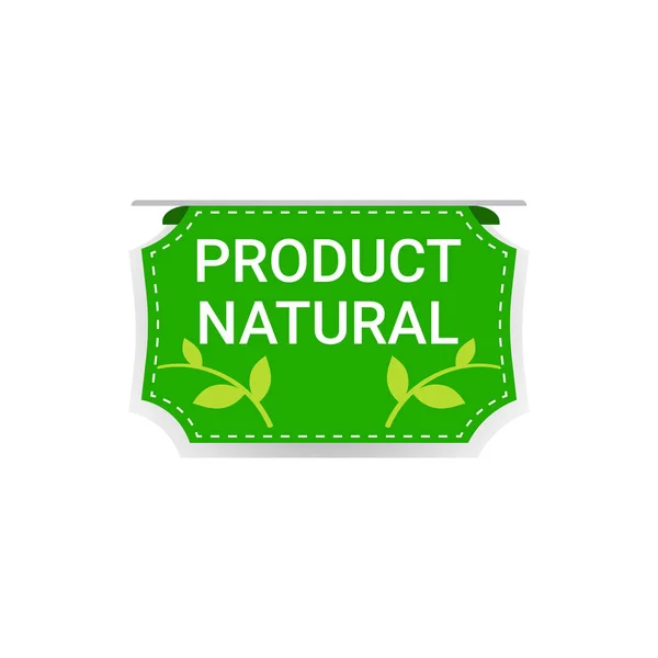 Natural product sticker organic healthy vegan market logo fresh food emblem badge design — Stock Vector