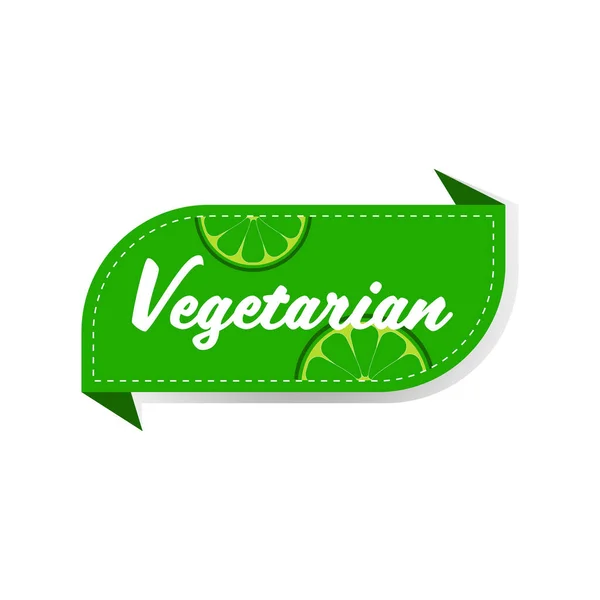 Logo de marché végétalien sain naturel autocollant végétarien biologique emblème pour la conception de badge d'aliments frais — Image vectorielle