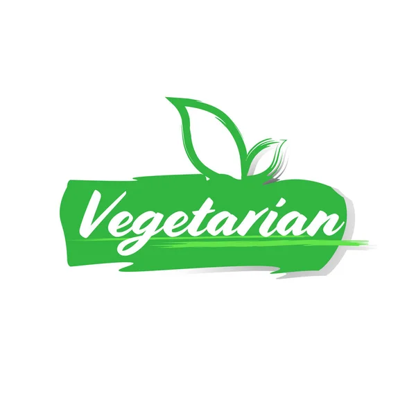 Logo de marché végétalien sain naturel autocollant végétarien biologique emblème pour la conception de badge d'aliments frais — Image vectorielle