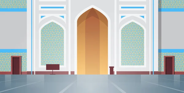 Архитектура здания мечети Набави Внутренняя мусульманская концепция религии горизонтальная квартира — стоковый вектор