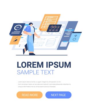 İş kadını grafik ve grafikleri analiz ediyor veri analiz süreci dijital pazarlama şirketi stratejisi