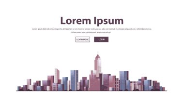 Şehir binaları gökyüzü modern mimari şehir manzarası izole