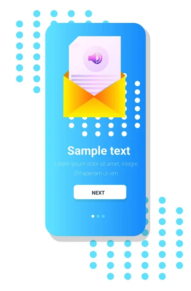 Messaggio vocale lettera audio in busta messaggistica istantanea applicazione chat audio comunicazione online — Vettoriale Stock