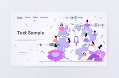 Sesli mesajlarla iletişim kuran insanlar ses sohbet uygulaması sosyal medya küresel iletişim