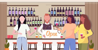 Barmenin elinde açık tabela Coronavirus karantinası Covid-19 konseptine karşı zaferi bitiriyor.