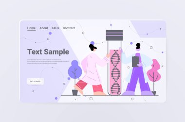 DNA testi konsepti üzerinde deney yapan bilim adamlarıyla çalışan bilim adamları