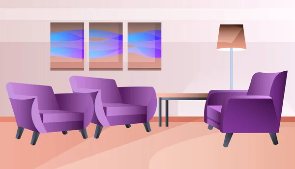 Leeg geen mensen woonkamer interieur modern appartement ontwerp — Stockvector