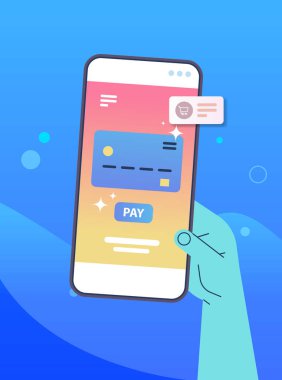 el kullanımı mobil bankacılık uygulaması kredi kartı ile akıllı telefon ekranı online alışveriş veya ödeme