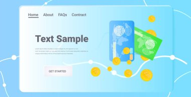 Altın sikkeli internet bankacılığı kredi kartları para aktarımı kavramı yatay