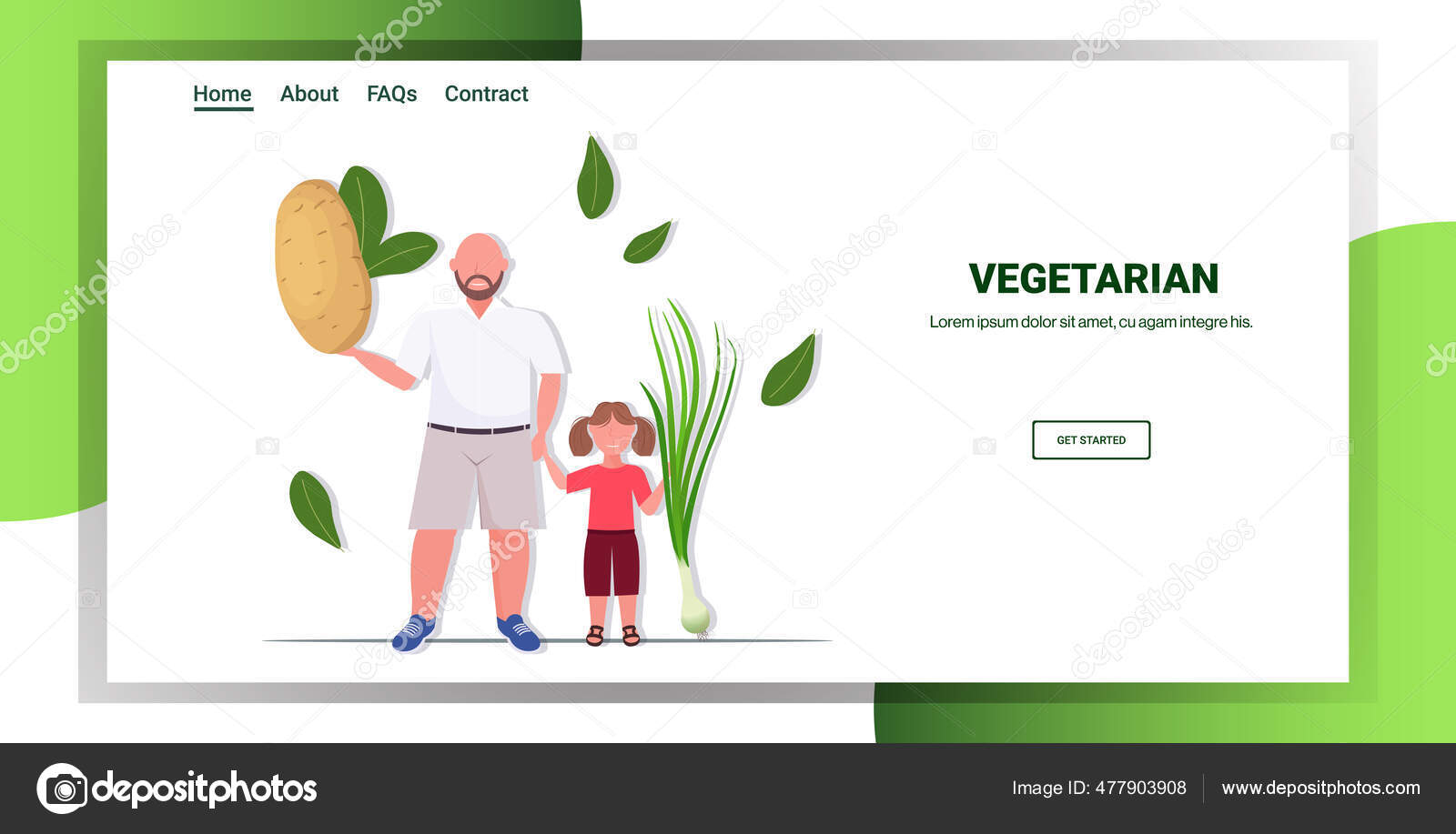 Father with daughter holding potato onion vegetables healthy lifestyle