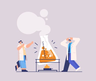 Laboratuvar moleküler mühendisliğinde kimyasal deney yapan deney tüpü araştırmacılarıyla çalışan bir bilim adamı.