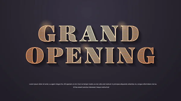 Grand opening elegant lettering poster or banner decoration for open ceremony copy space — Stock Vector