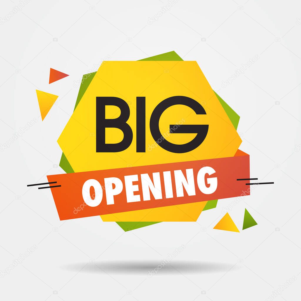 big opening sticker we are open again after coronavirus quarantine over advertising campaign concept