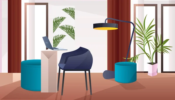 Salon intérieur maison moderne appartement design horizontal — Image vectorielle