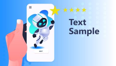Robotik karakter, akıllı telefon ekranı geribildirimine göre beş yıldızlı değerlendirmeyi terk ediyor.
