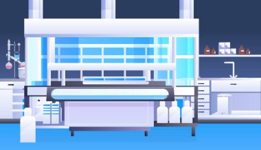 boş hiç kimse farklı ekipmanlara sahip kimyasal araştırma laboratuvarı bilim adamı bilim eğitimi konsepti