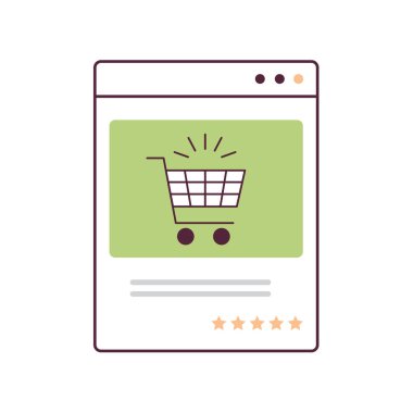 Web tarayıcı penceresindeki troleybüs e-ticaret akıllı satın alma online alışveriş kavramı