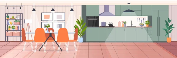 Cocina moderna interior vacío no personas habitación de la casa — Vector de stock