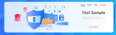 bilgisayar uygulaması antimalware kalkan veri gizlilik güvenlik kavramı yatay