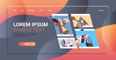 Arap iş adamları video görüşmesi sırasında sanal konferans online iletişim takım çalışması kullanarak iş adamları ekibini tartışıyor