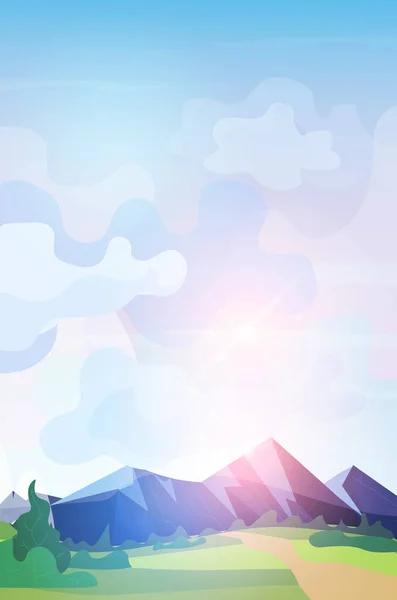 Гірський масив схід сонця красивий пейзажний фон природи — стоковий вектор