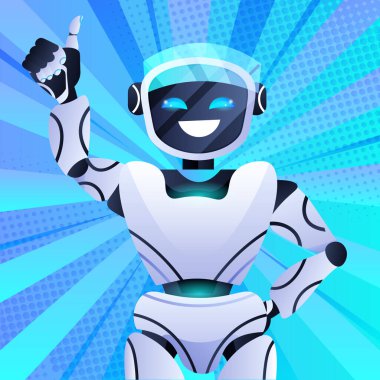 Robot sohbet robotu asistanı modern robot karakter yapay zeka konsept portresi