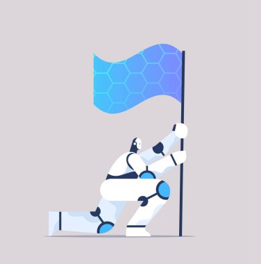 modern robot bayraklı yapay zeka