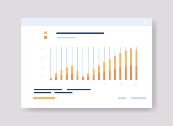 Infograficzny szablon pulpitu z wykresami statystyki dane analiza informacje grafika administracja finansowa — Wektor stockowy